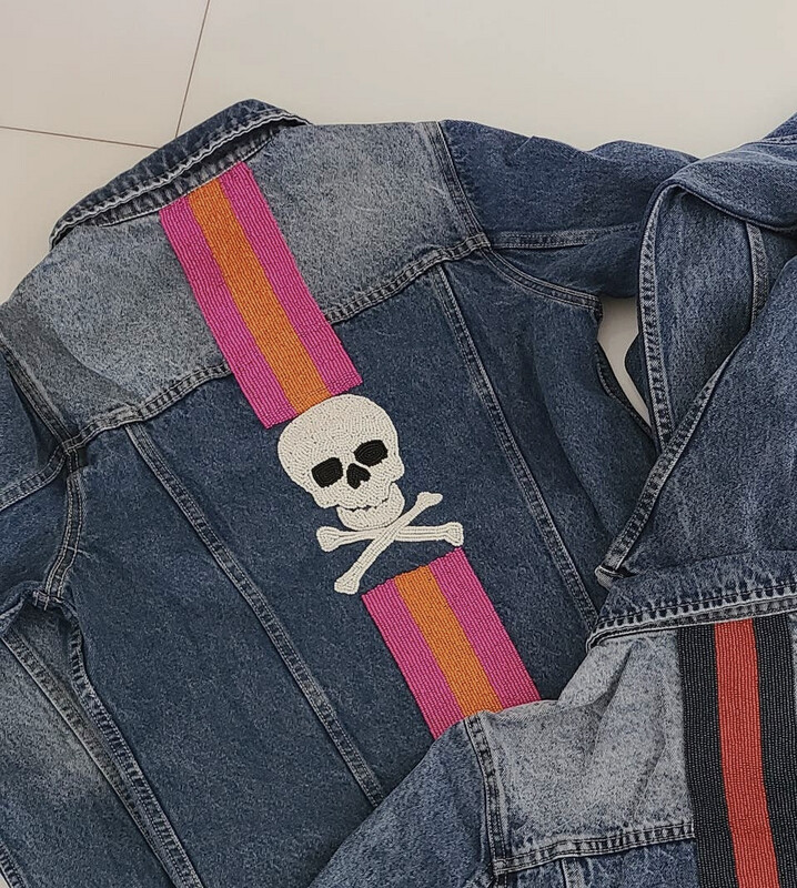 Skull Beaded Denim Jacket