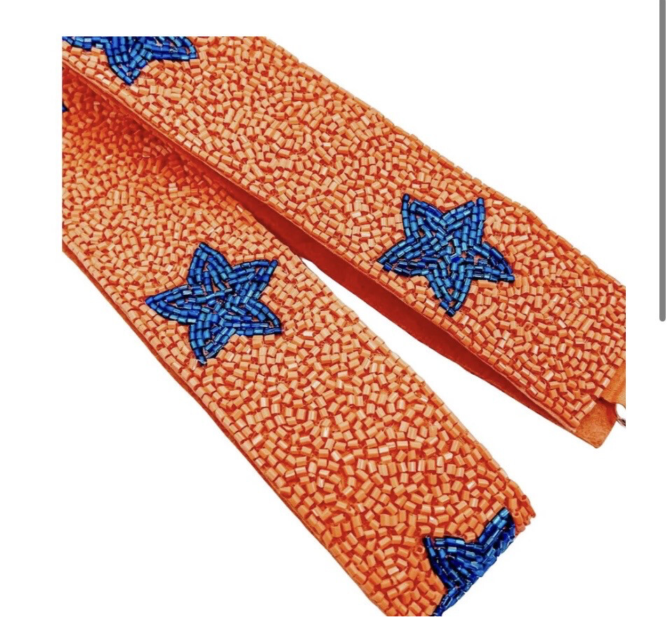 Orange/Blue Star Beaded Strap