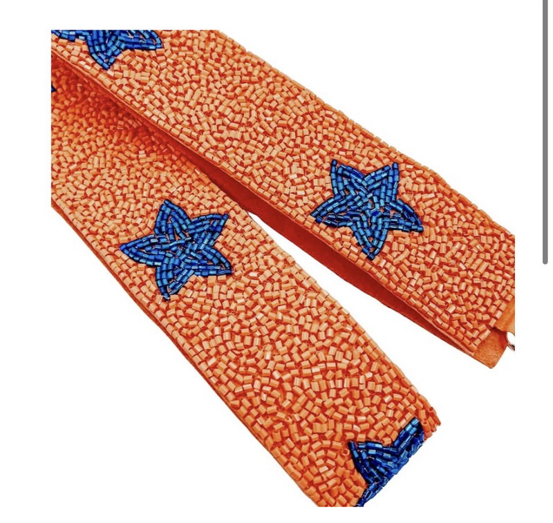 Orange/Blue Star Beaded Strap