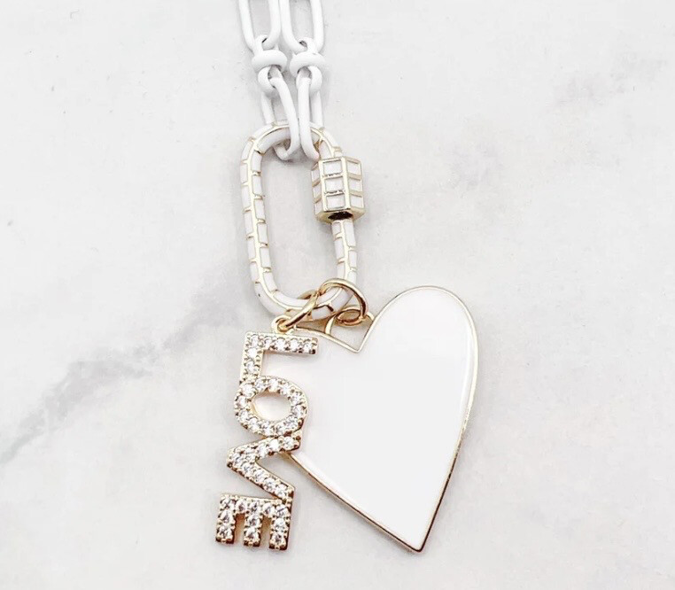 White Clip Love Necklace