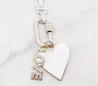 White Clip Love Necklace