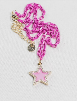 Star Pink Crystal Necklace Star Pink Crystal Necklace