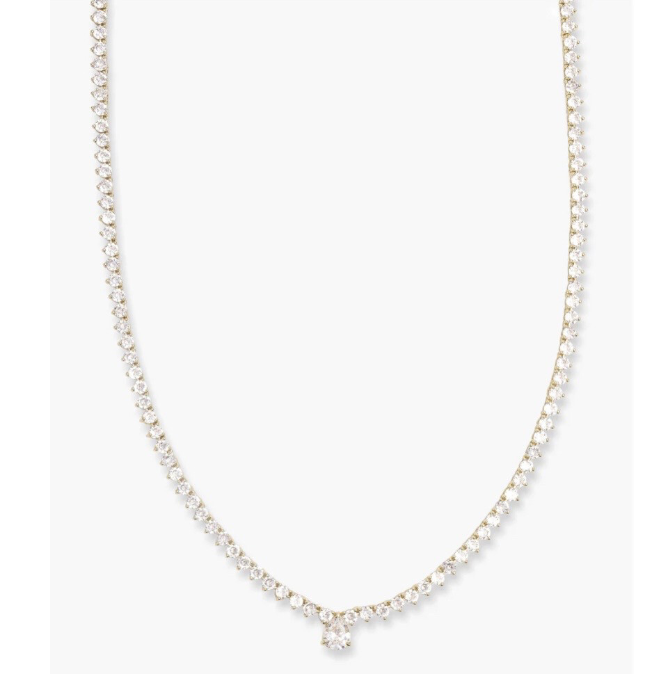 Not Your Basic Teardop Necklace 16" Silver