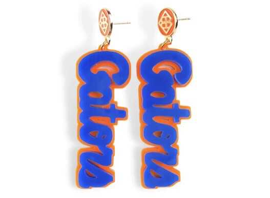 BLUE GATORS
SCRIPT EAR-RINGS
