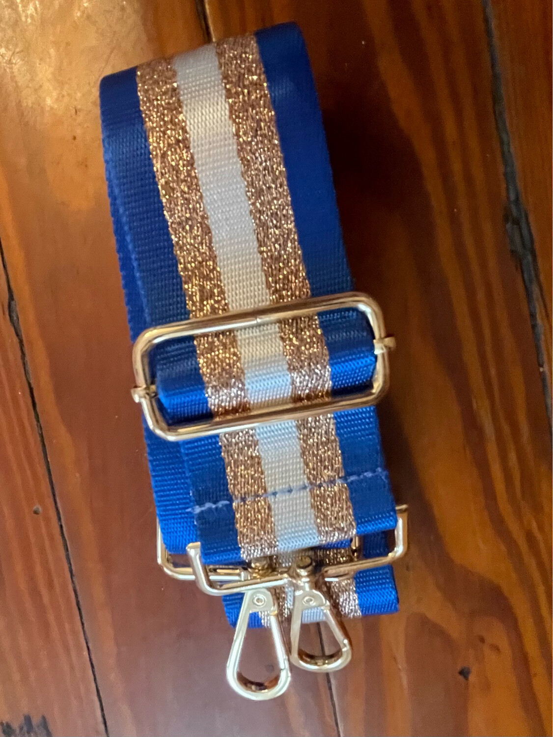 Purse Strap Blue/Gold
