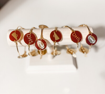 Burgandy & Gold Sports Bangles