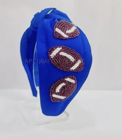 Football Headband, Game Day Headband, Beaded Headband