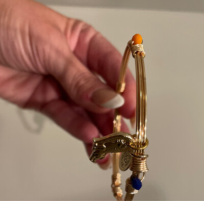 Orange & Blue w/Gator Charm Bangle Large