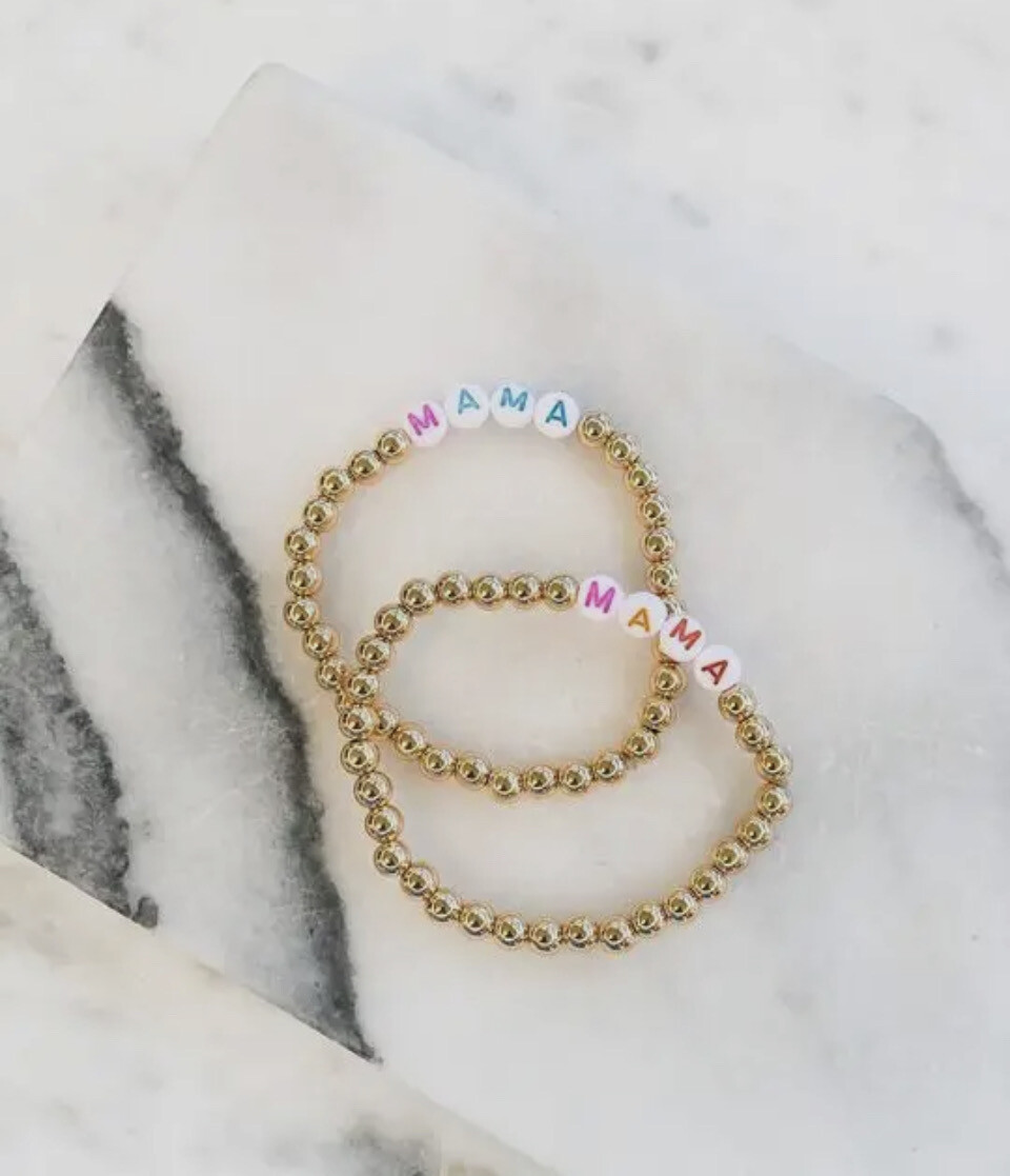 'Mama' Stretch Bead Bracelet