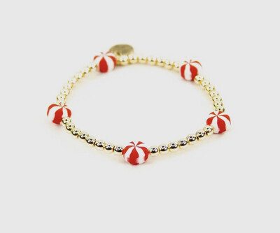Peppermint Candies 18K Gold & Enamel
Christmas Bracelet