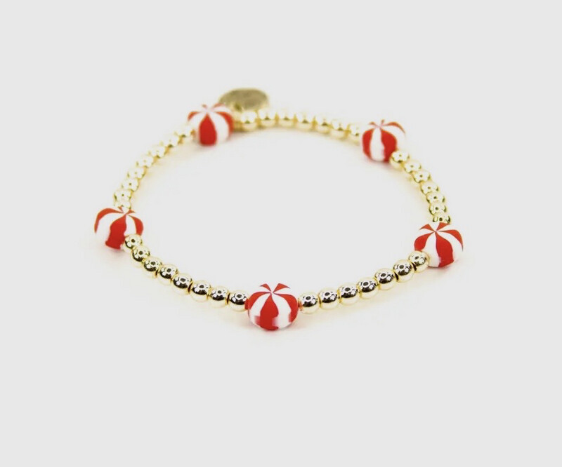 Peppermint Candies 18K Gold & Enamel
Christmas Bracelet