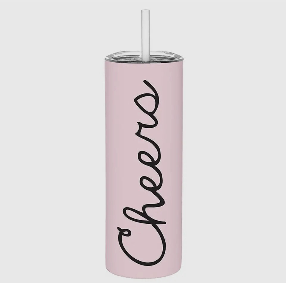 Stainless Steel Skinny Tumbler - Cheers