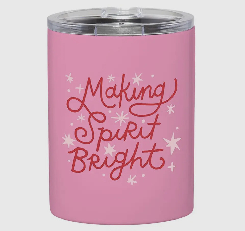 Stainless Steel Tumbler - Spirits Bright Pink