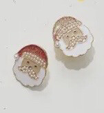 Santa Claus Glitter Epoxy Stud Earrings