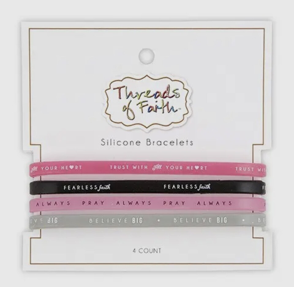 Silicone Bracelet Fearless 4pk