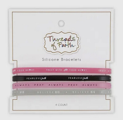 Silicone Bracelet Fearless 4pk