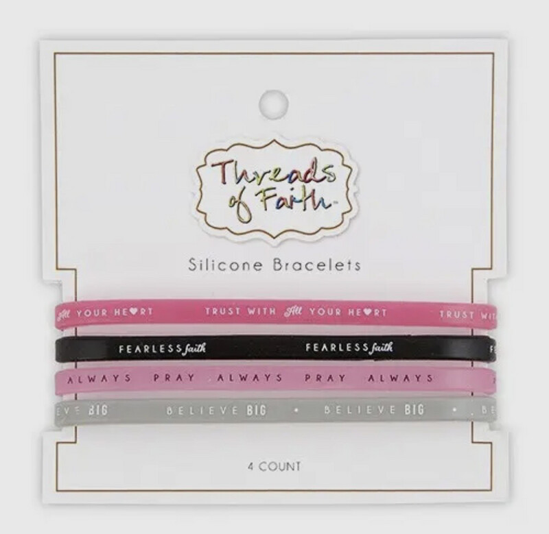 Silicone Bracelet Fearless 4pk