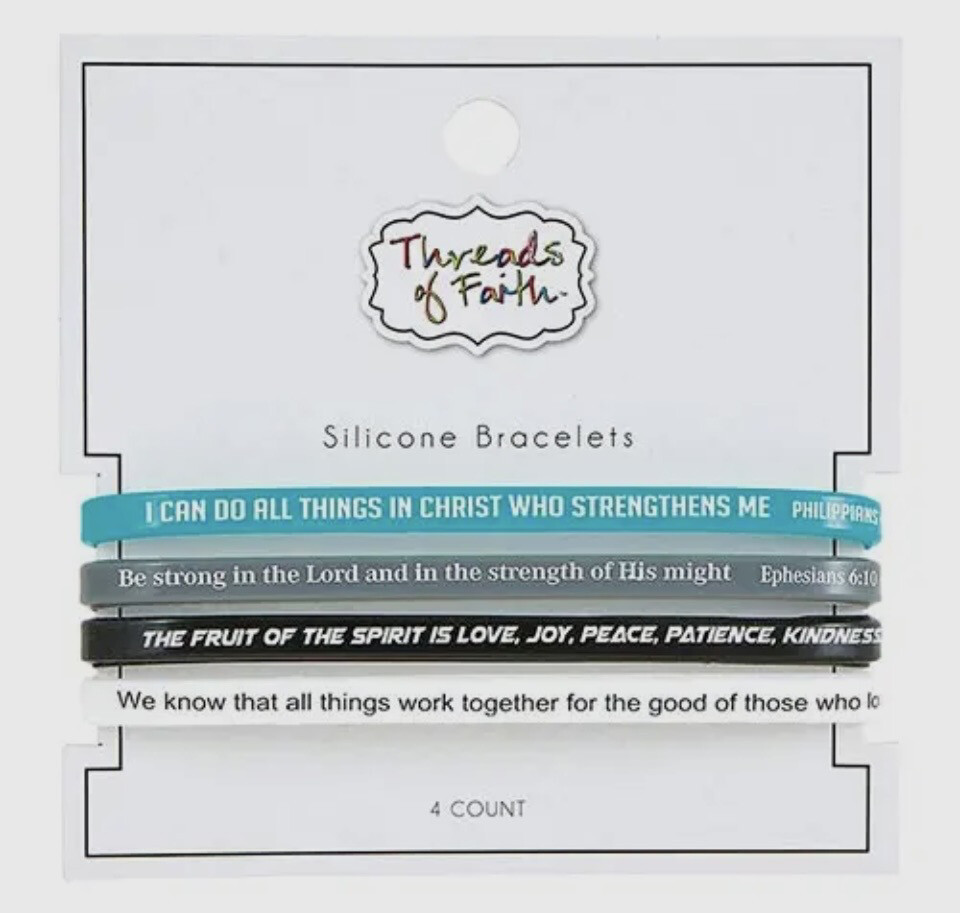 Silicon Bracelet Scripture 4pk
