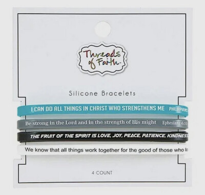 Silicon Bracelet Scripture 4pk