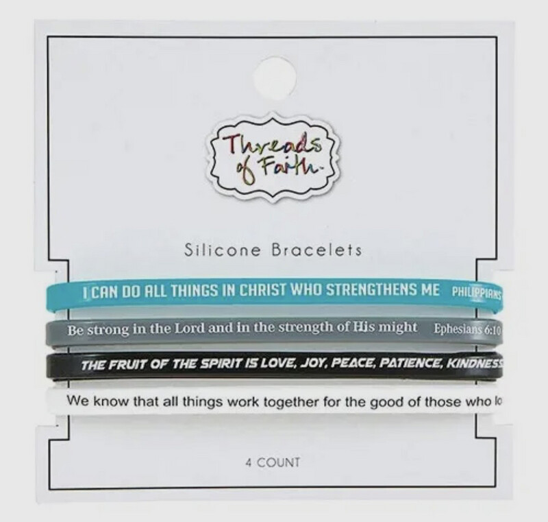 Silicon Bracelet Scripture 4pk
