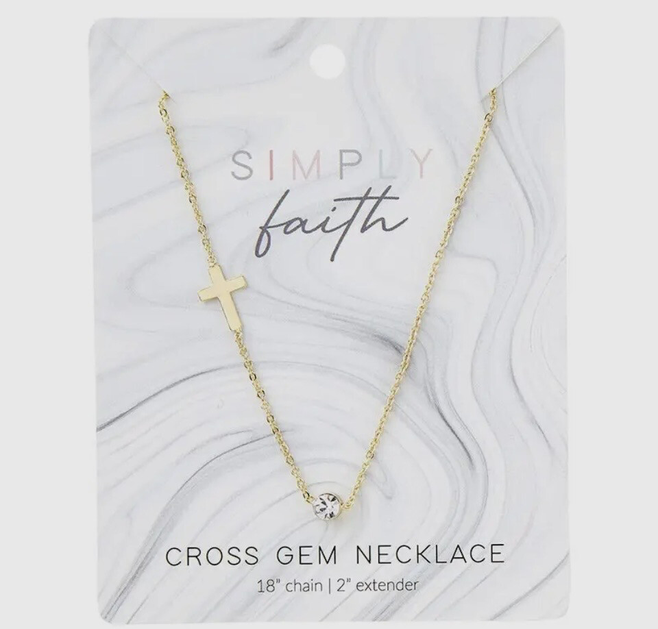 Cross Necklace - Rhinestone
