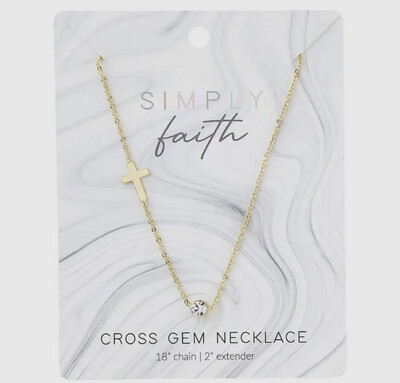 Cross Necklace - Rhinestone