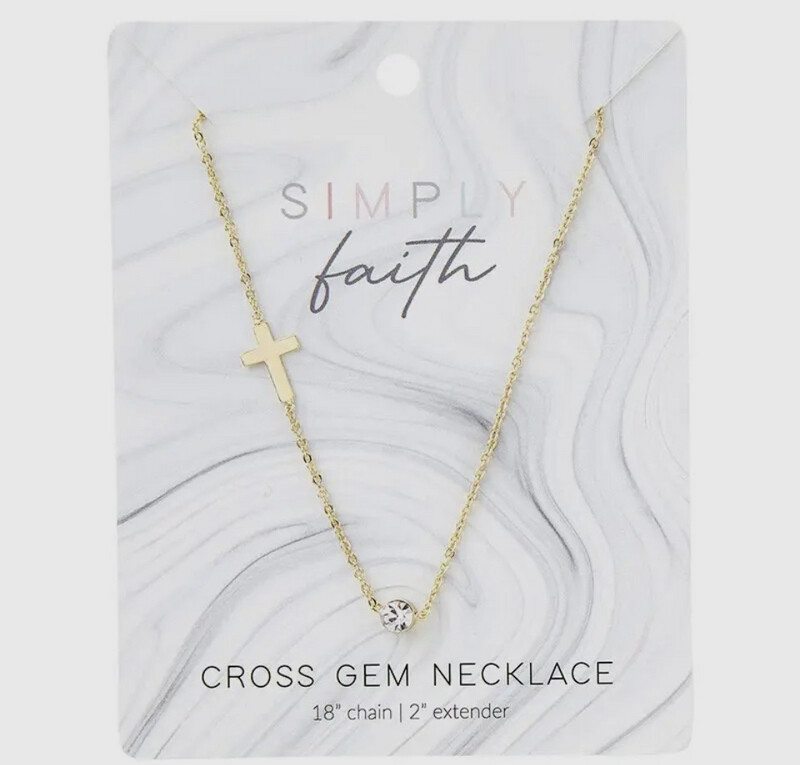 Cross Necklace - Rhinestone