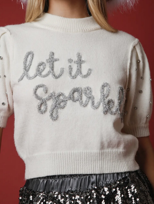 'let It Sparkle' Lurex
Embroidery Sweater