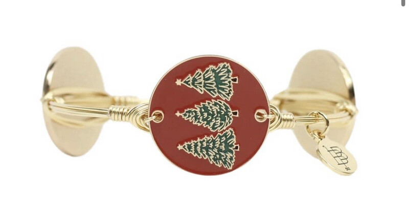 TREE FARM BANGLE BRACELET - RED