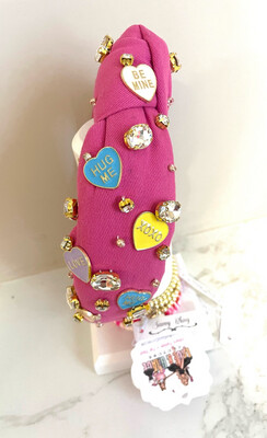 Valentine Conversation Heart Headband Plain Pink