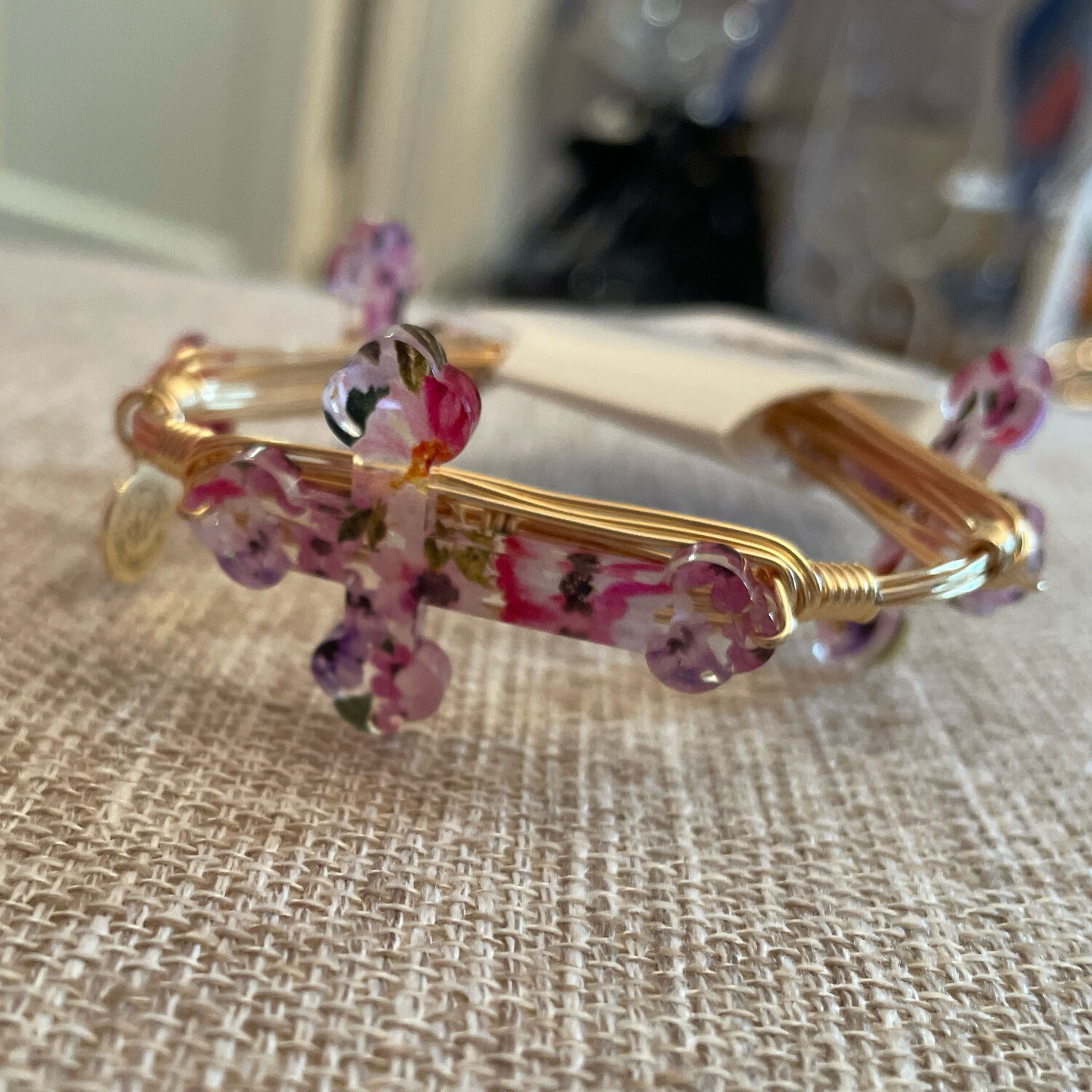 Floral Cross Bangle
