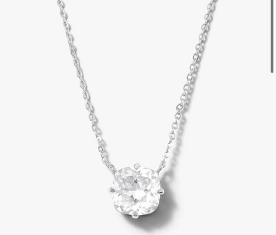 The Monarch Cushion Cut Necklace Silver/White Diamondettes