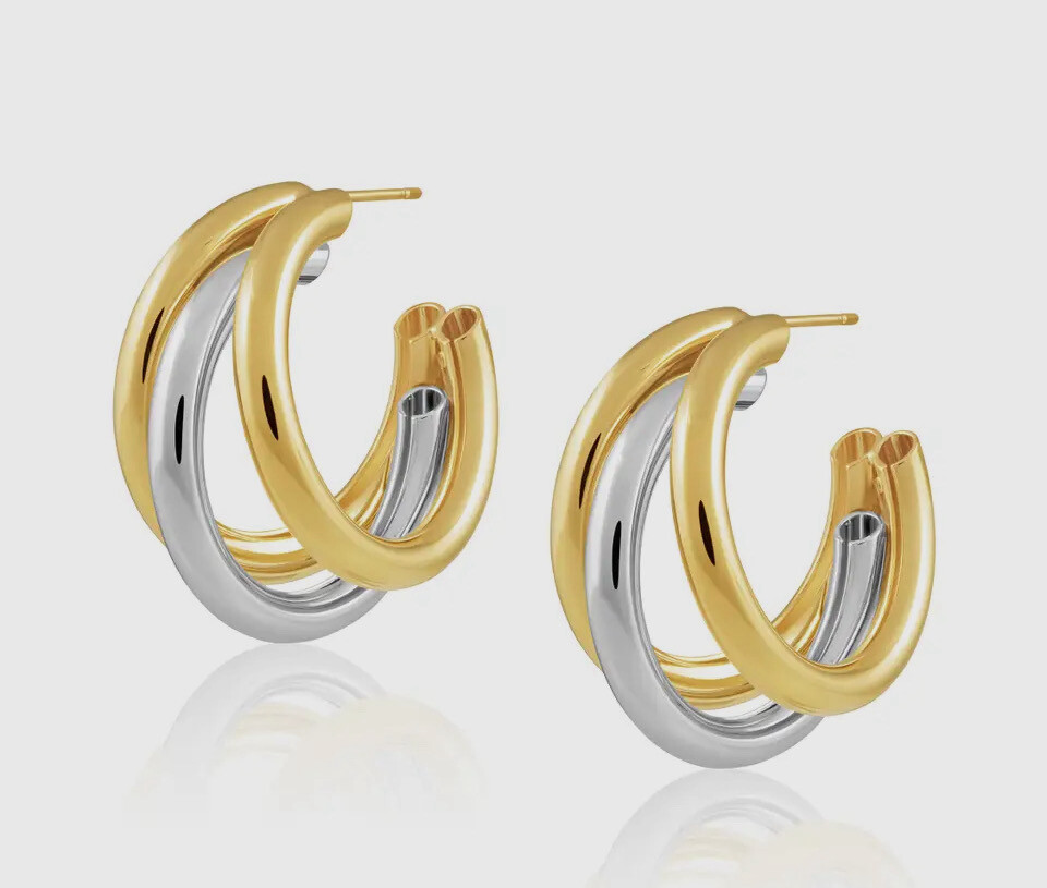 Lexi Tri Hoop - Two Tone