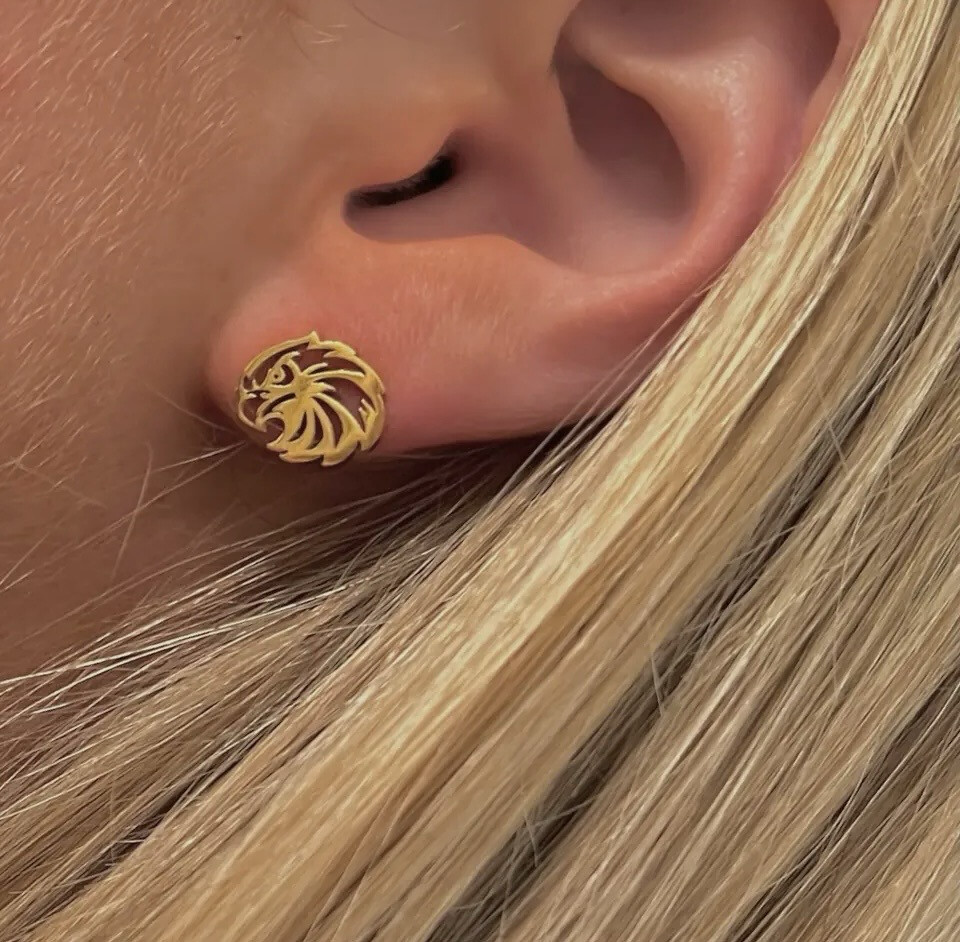 OHS Eagle Stud Earrings (Yellow Gold)