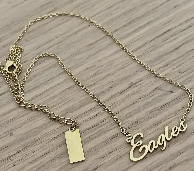 OHS Eagles Script Necklace (Yellow Gold)