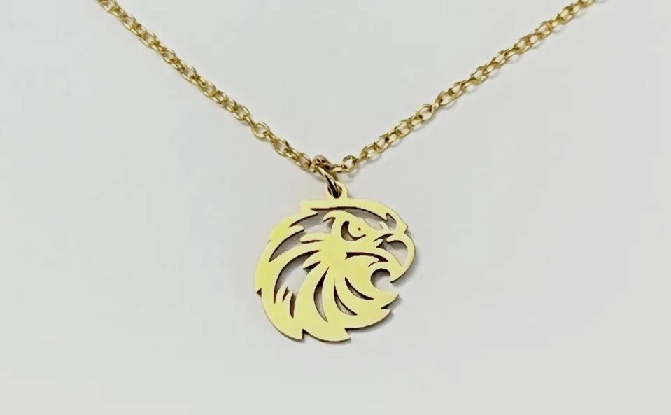 OHS Eagle Pendant Necklace On Gold Filled Chain - Beautiful!