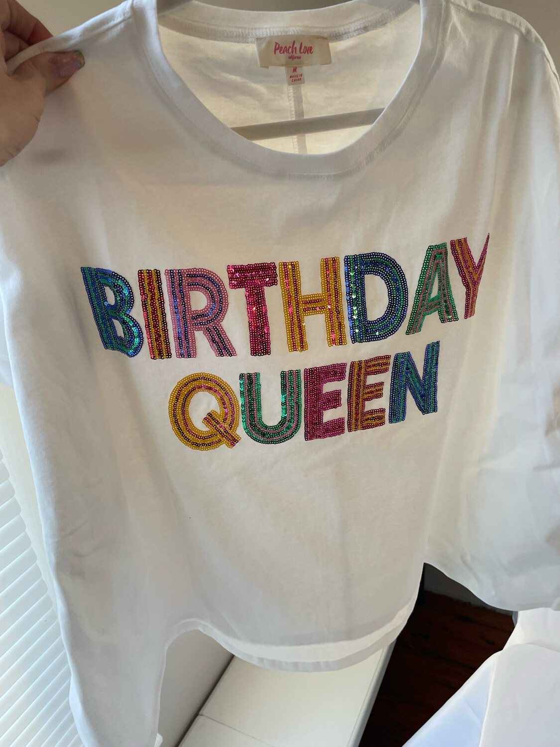 Birthday Queen Sequin Patch Tee