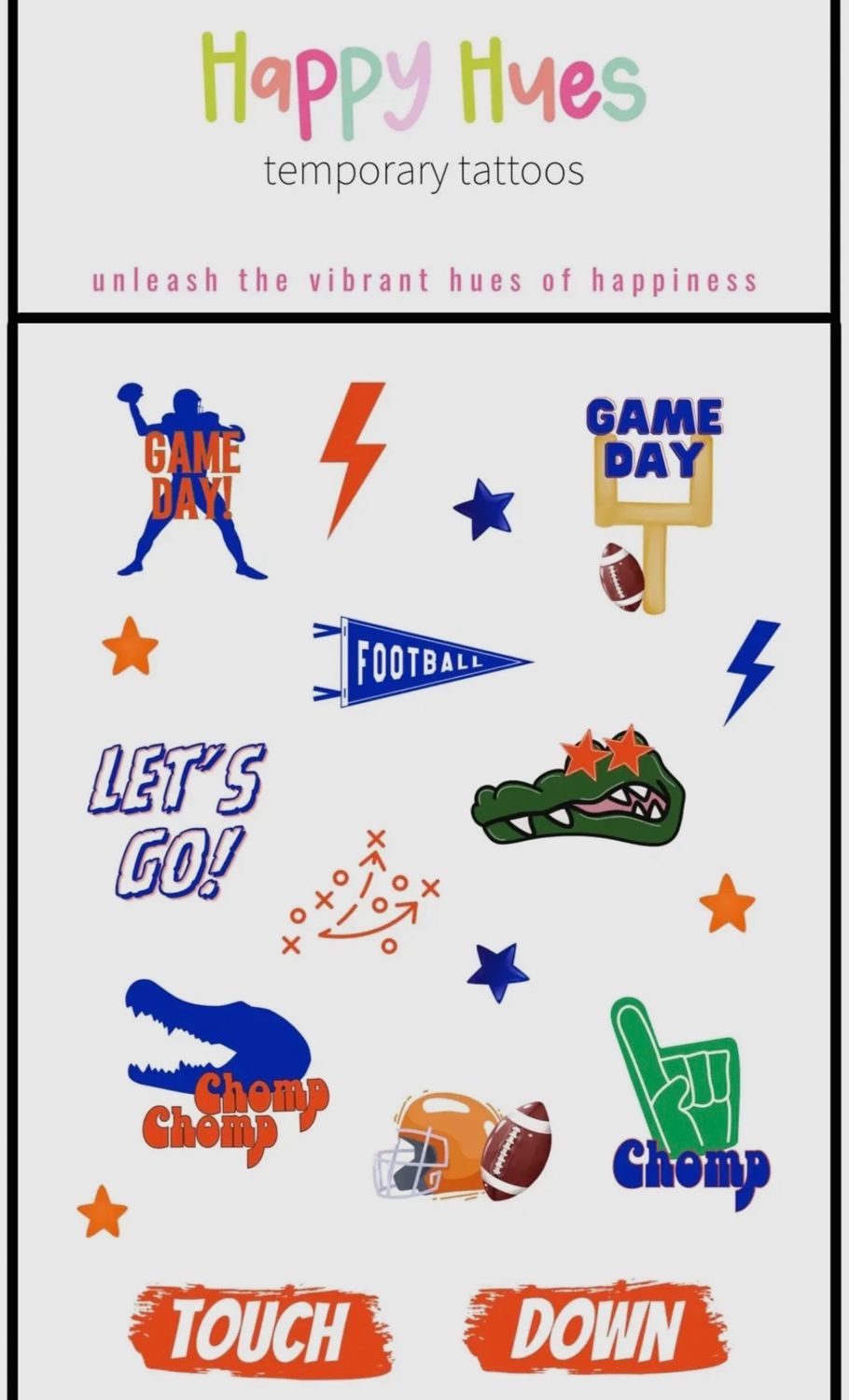 Alligator School Spirit
Temporary Tattoos