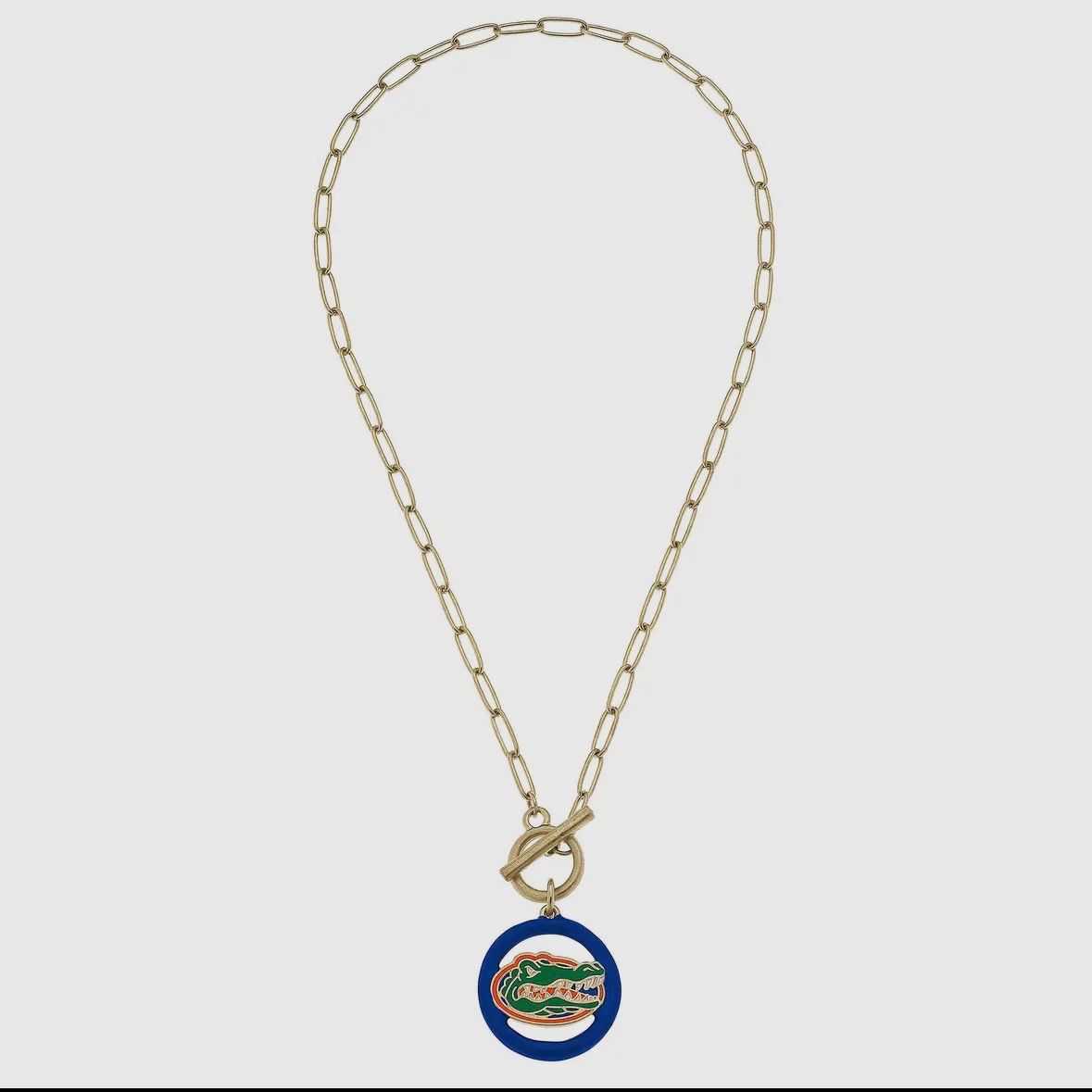 Florida Gators Logo Enamel T-Bar Necklace