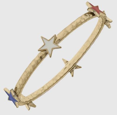 Americana Enamel Stars Bangle in Red, White & Blue