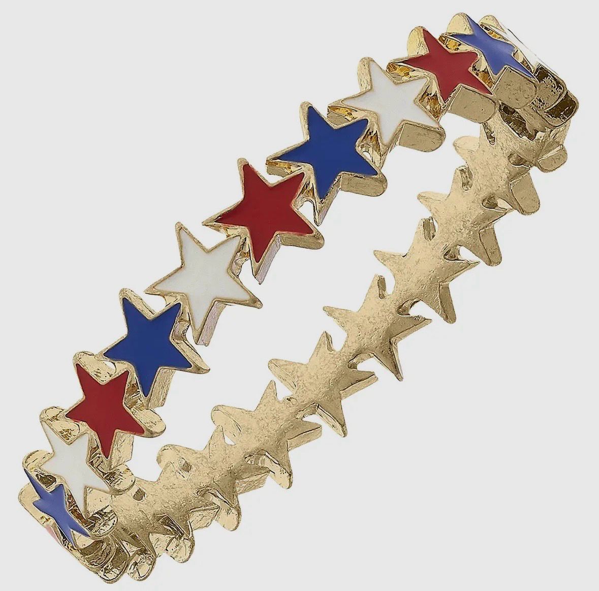 Star Spangled Enamel Hinge Bangle in Red, White & Blue