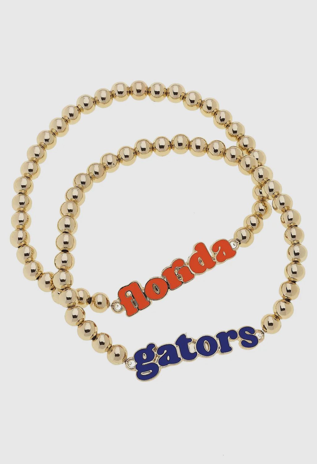 Florida Gators Slogan Ball Bead Bracelet Set of 2