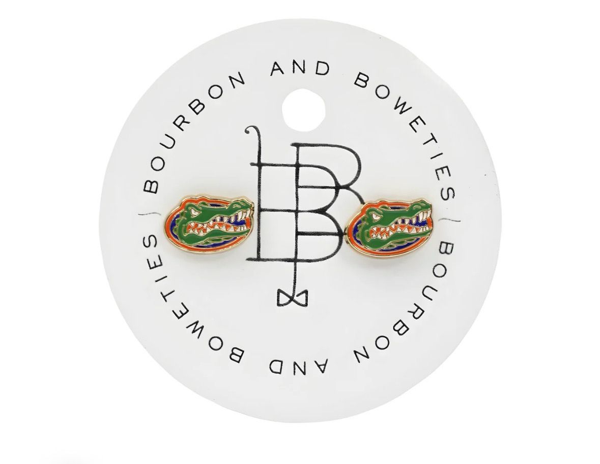 FLORIDA GATORS LOGO EARRING - ENAMEL