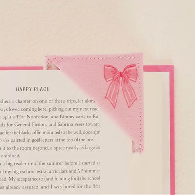 Corner Keeper Fabric Bookmark-Bow Pink