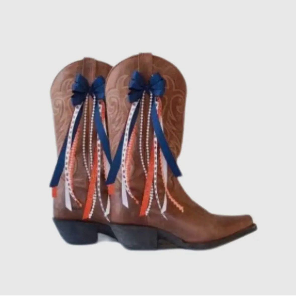 Boot Bows Navy & Orange