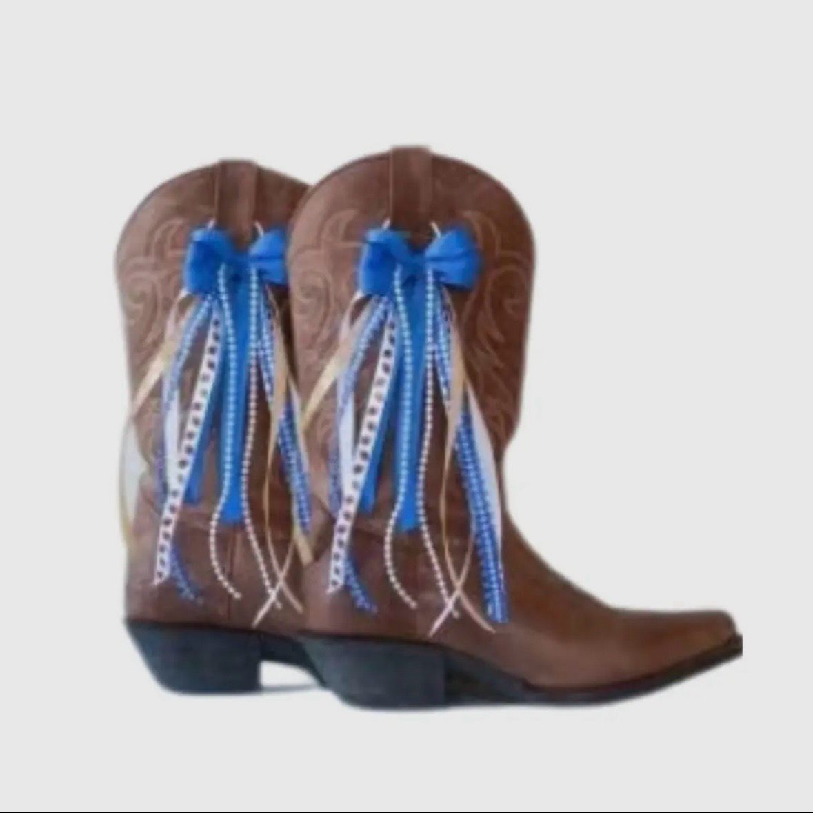 Boot Bows Royal Blue & White