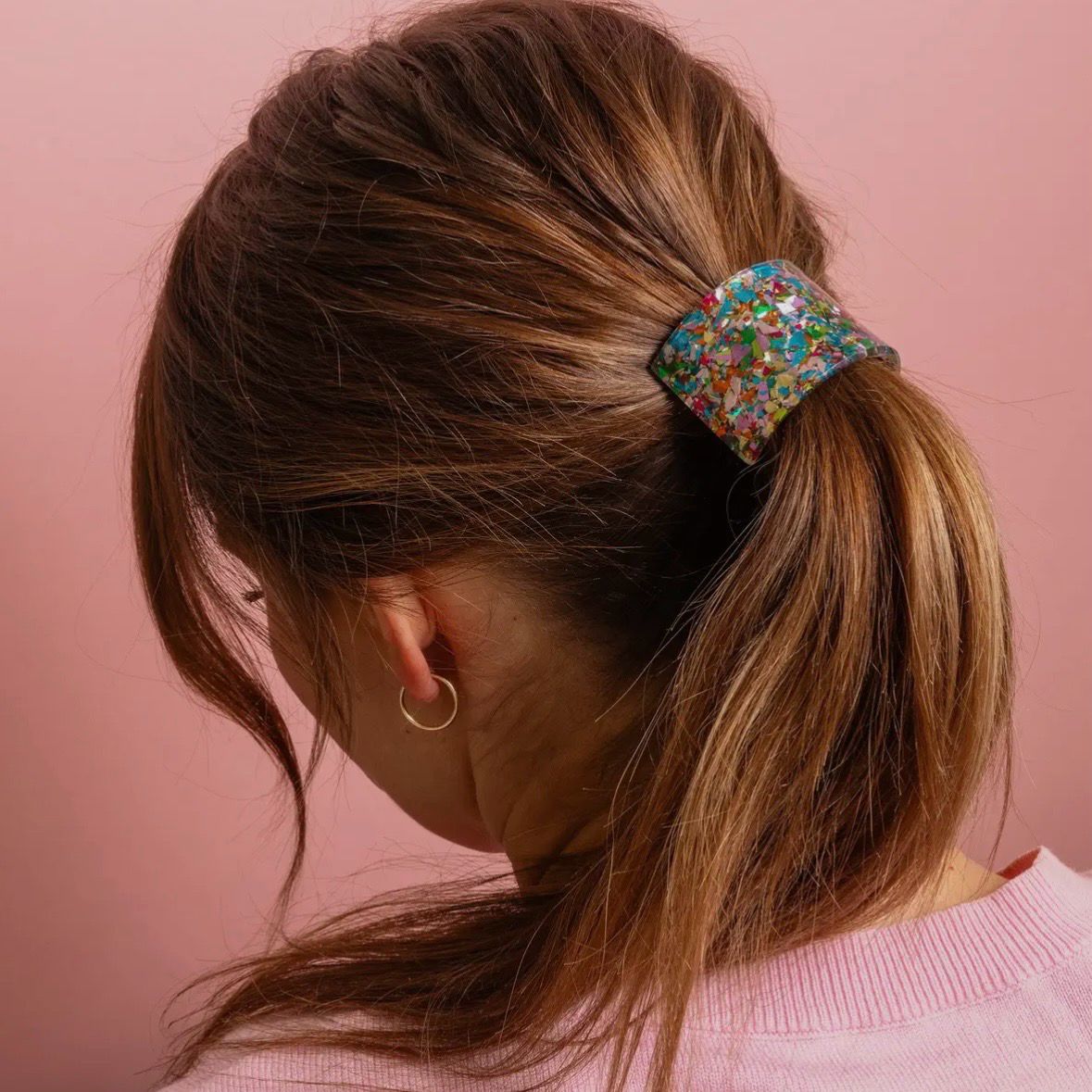 Colorful Confetti Ponytail Cuff-BLUE