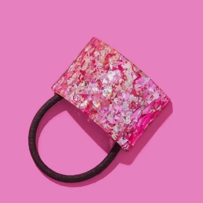 Colorful Confetti Ponytail Cuff-PINK