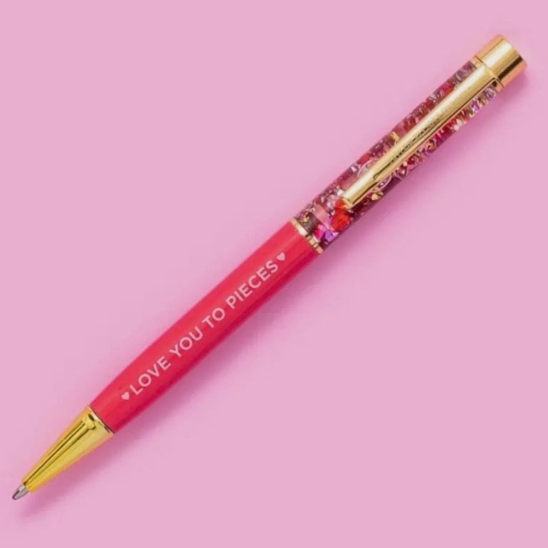 Love You Red + Pink Confetti Pen