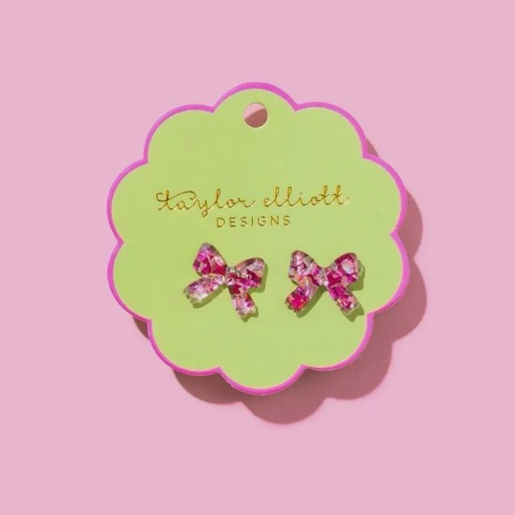 Confetti Bow Stud Earrings
